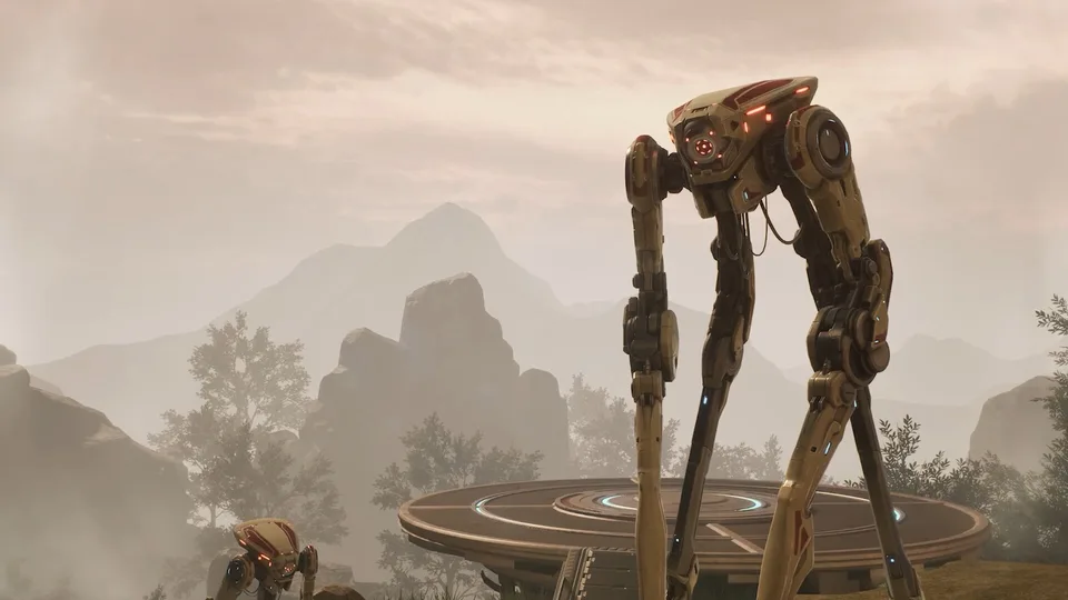 Colossal biomechanical machines stalking a Deadzone Rogue 2 sector