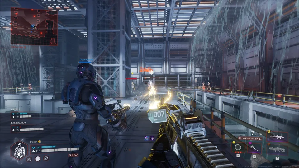 Deadzone Rogue 2 co-op squad fighting through a rain-soaked industrial facility